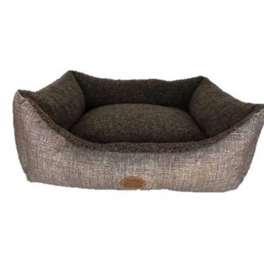Snug & Cosy Steel Brown Rectangle Dog Bed 76cm